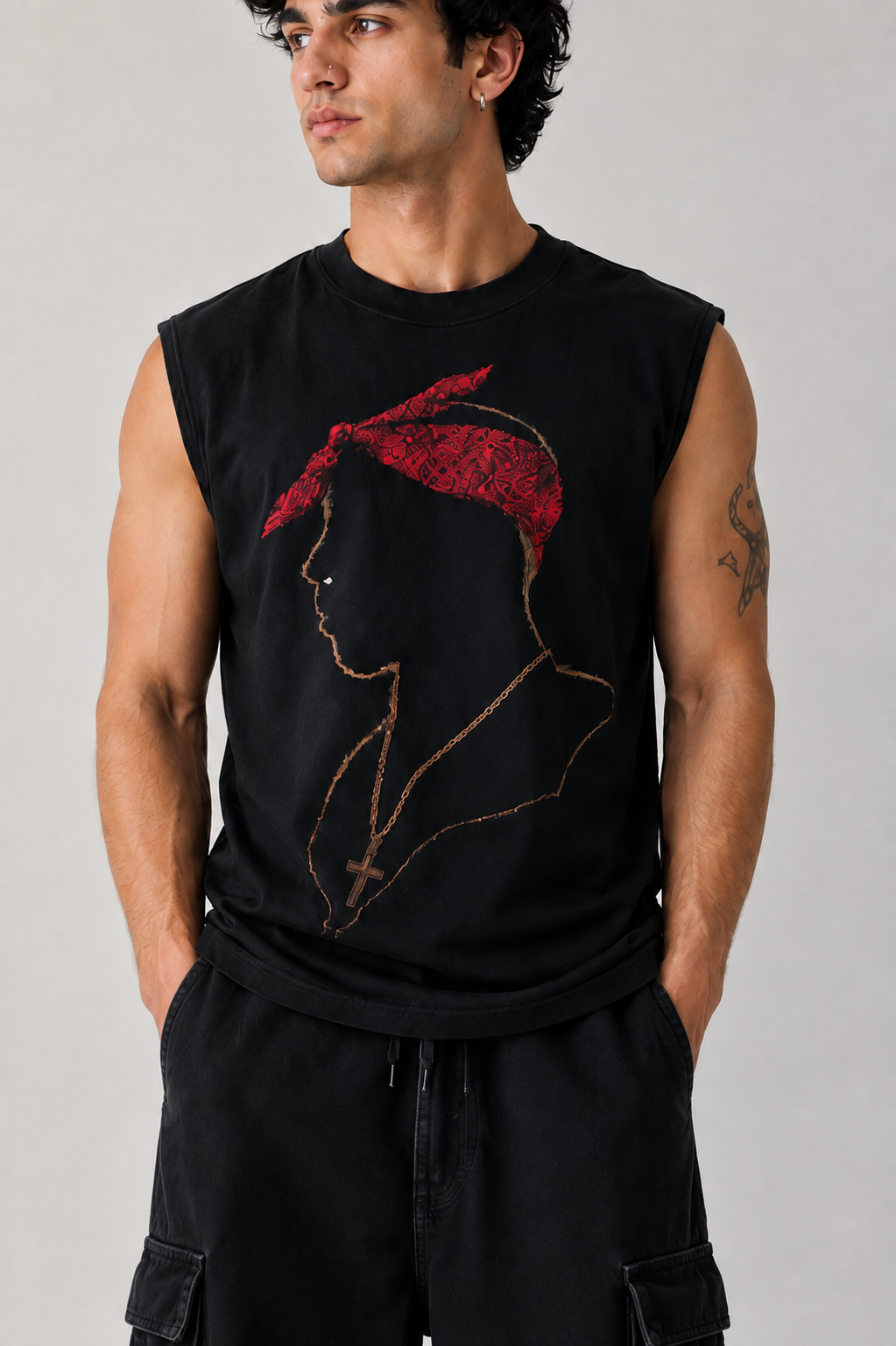 Matte Black Vest - Men