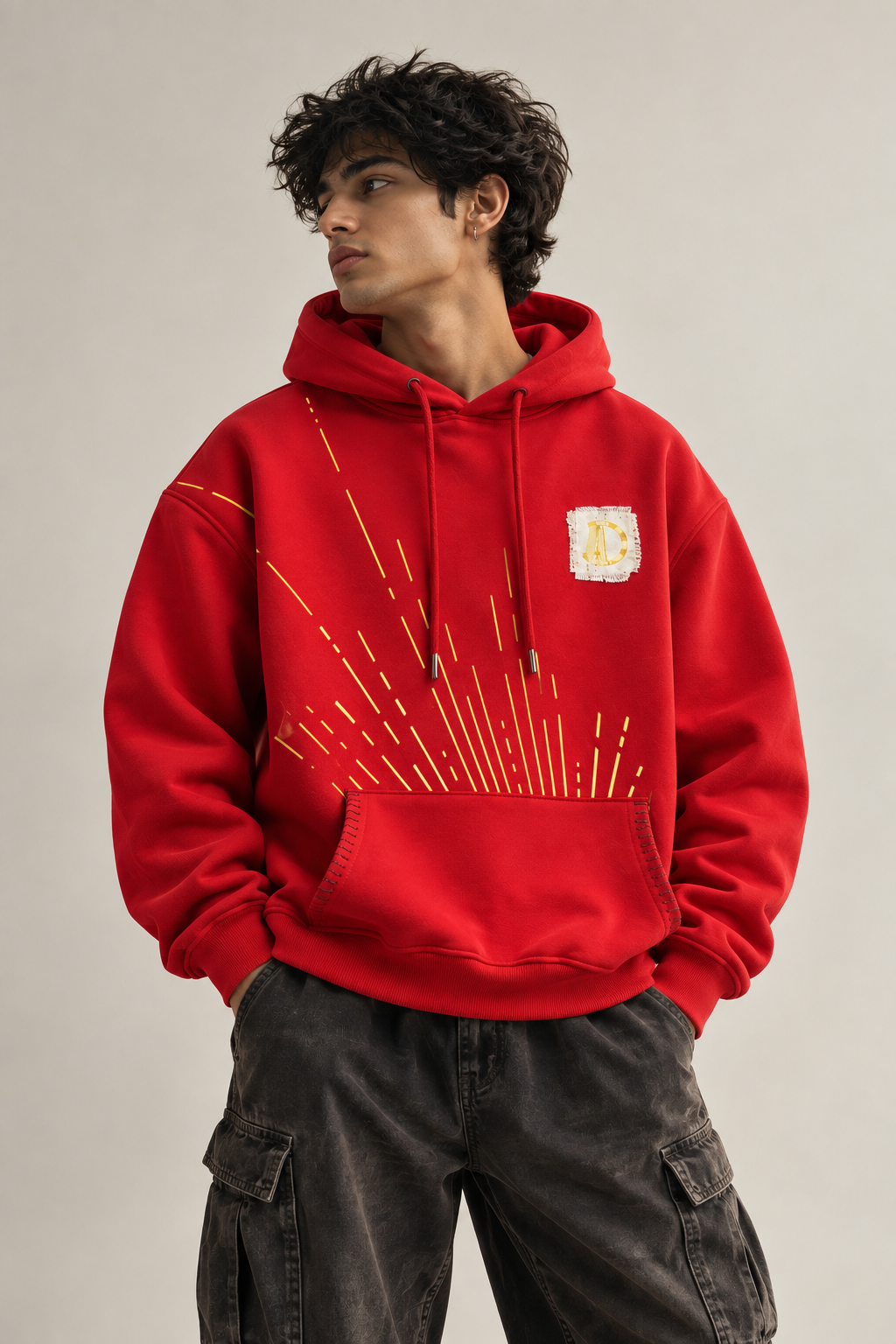 Veerya Handcrafted Hoodie Red-Men