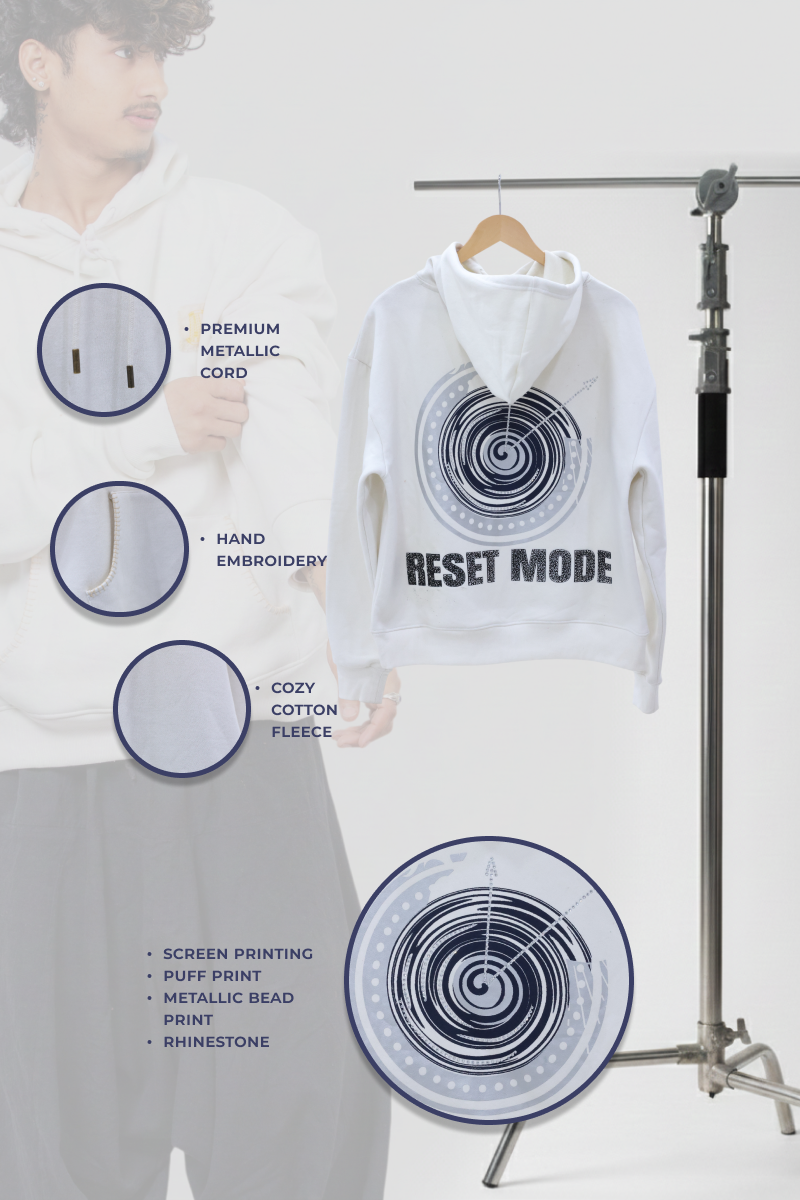 Reset 2027 Handcrafted Hoodie White - Men