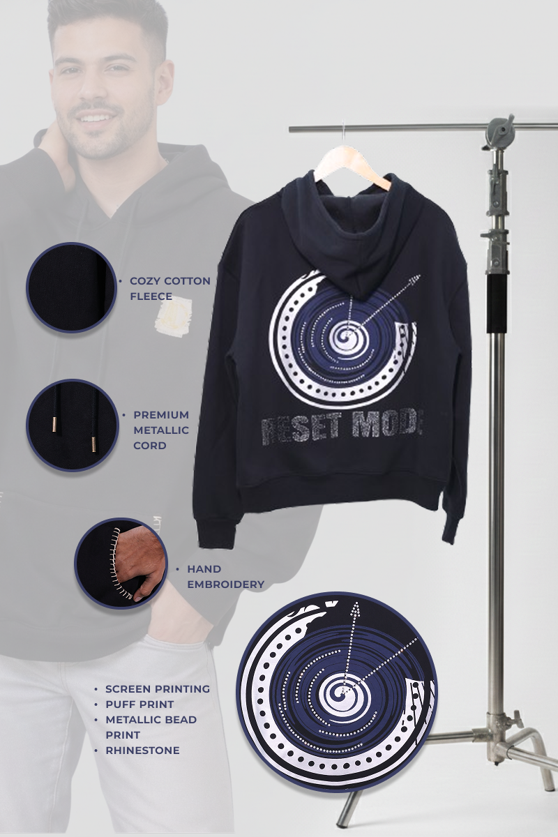 Reset 2027 Handcrafted Hoodie Black - Men