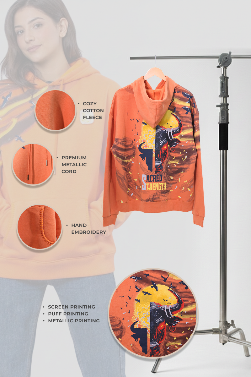 Saahas Handcrafted Hoodie Orange Melon - Women