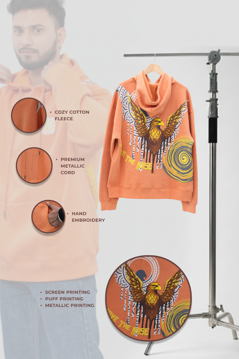 Shaurya Handcrafted Hoodie Melon-Men