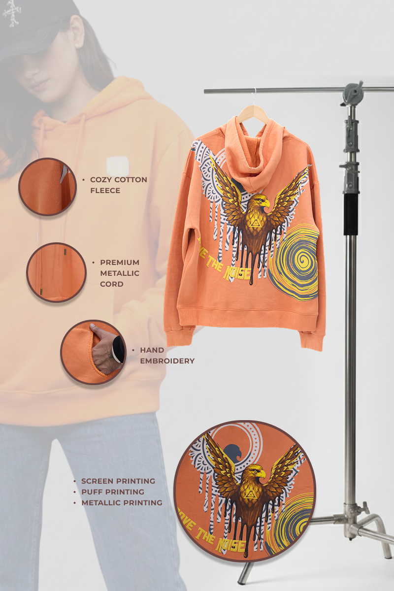 Shaurya Handcrafted Hoodie Melon-Women