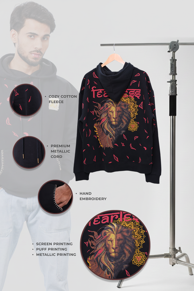 Tejas Handcrafted Hoodie Black-Men
