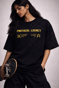 Protocol Oversized Black Tee - Women