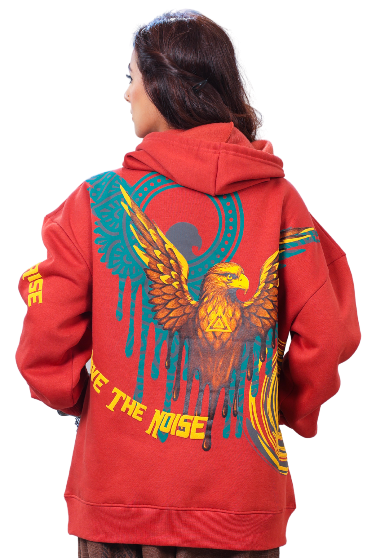 Shaurya Handcrafted Hoodie Rusty Red-Women
