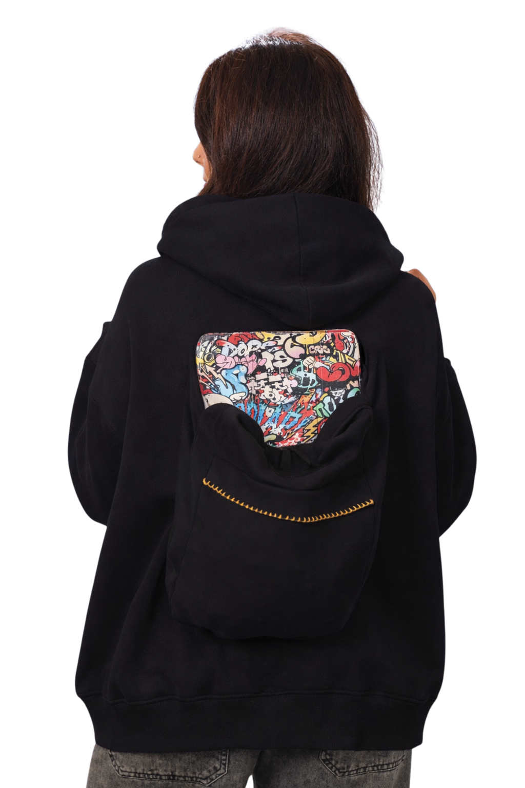 Safarnama Concert BagPack Black hoodie - Women