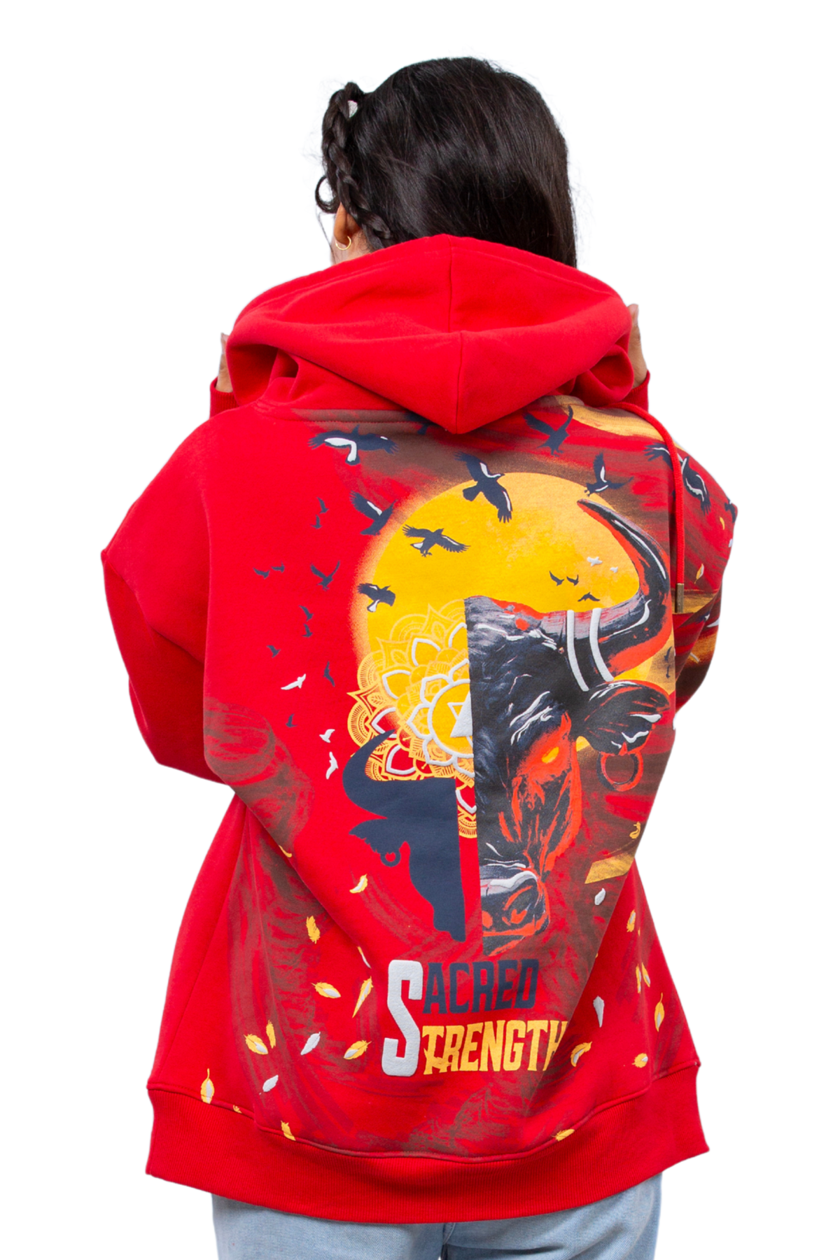 Saahas Handcrafted Hoodie Red - Women
