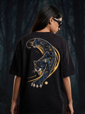 Midnight Panther Black Oversized Tee - Women