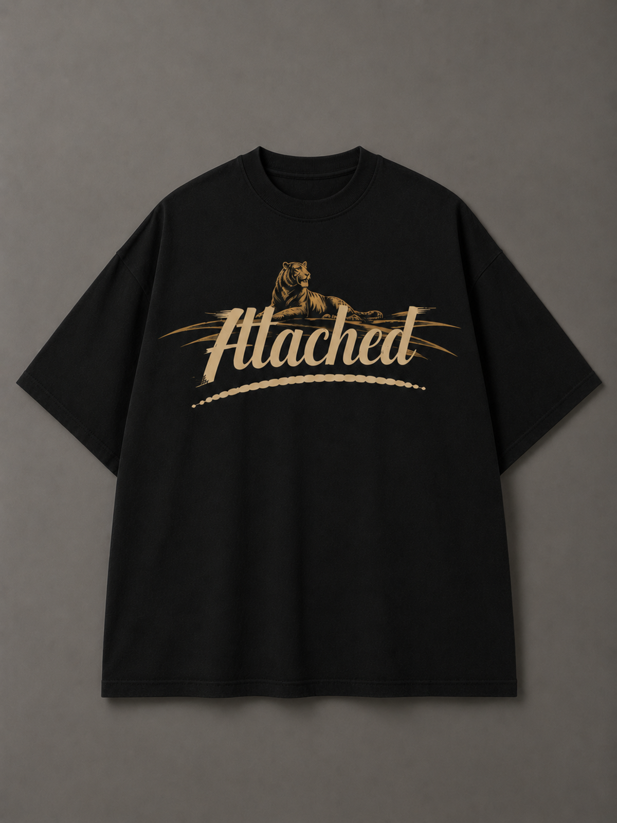 Midnight Panther Black Oversized Tee - Men