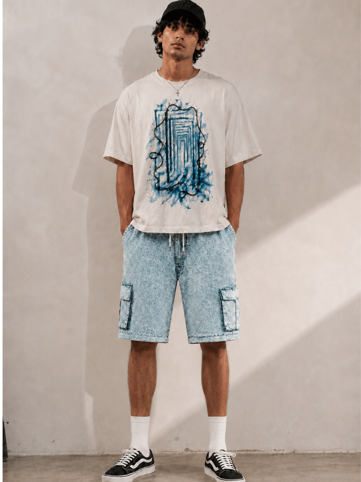 Waves Multi Functional Cargo n Shorts Blue - Men
