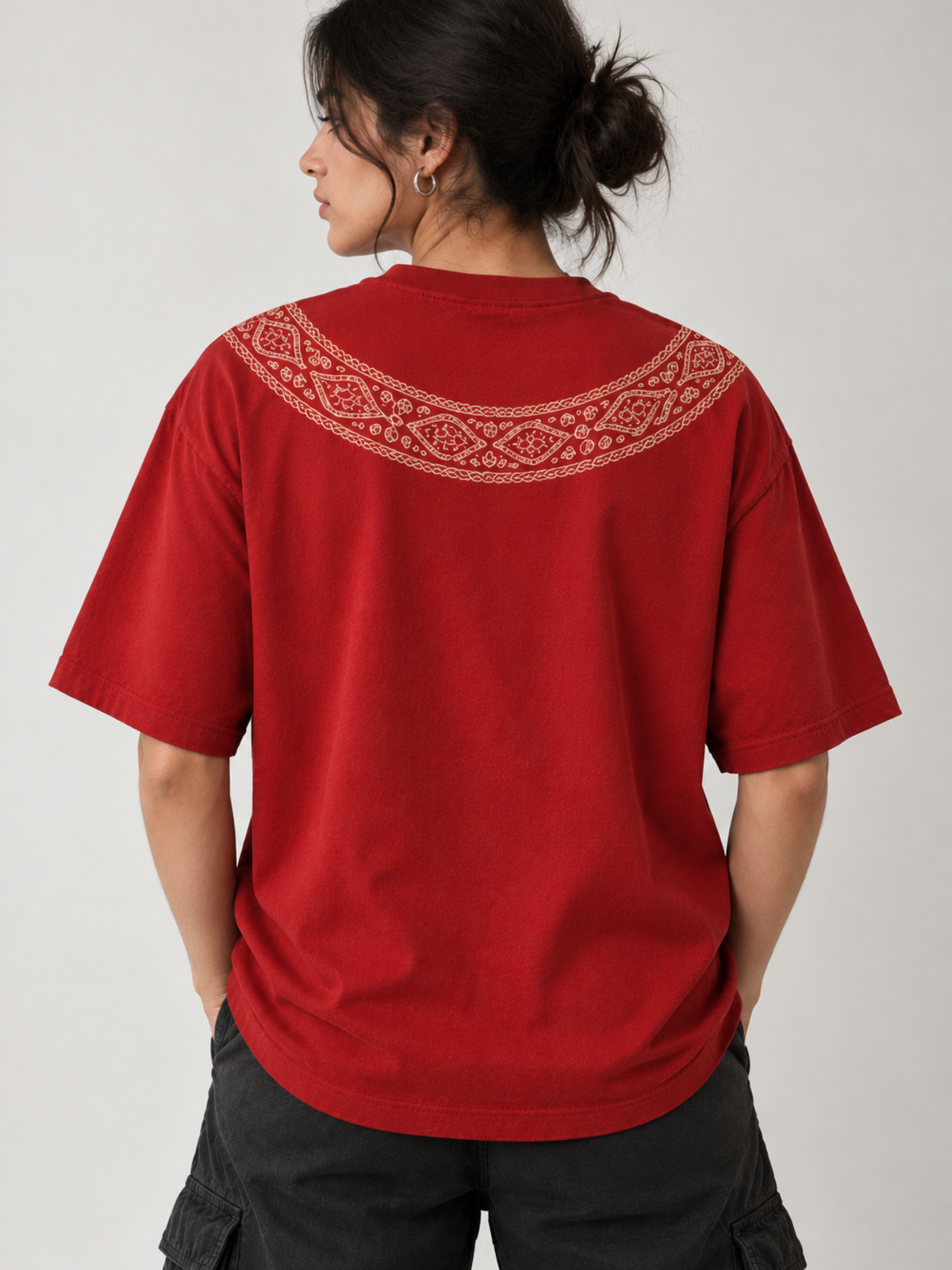 Naga 2.0 Oversized Tee Detachable Sleeves Red-Women
