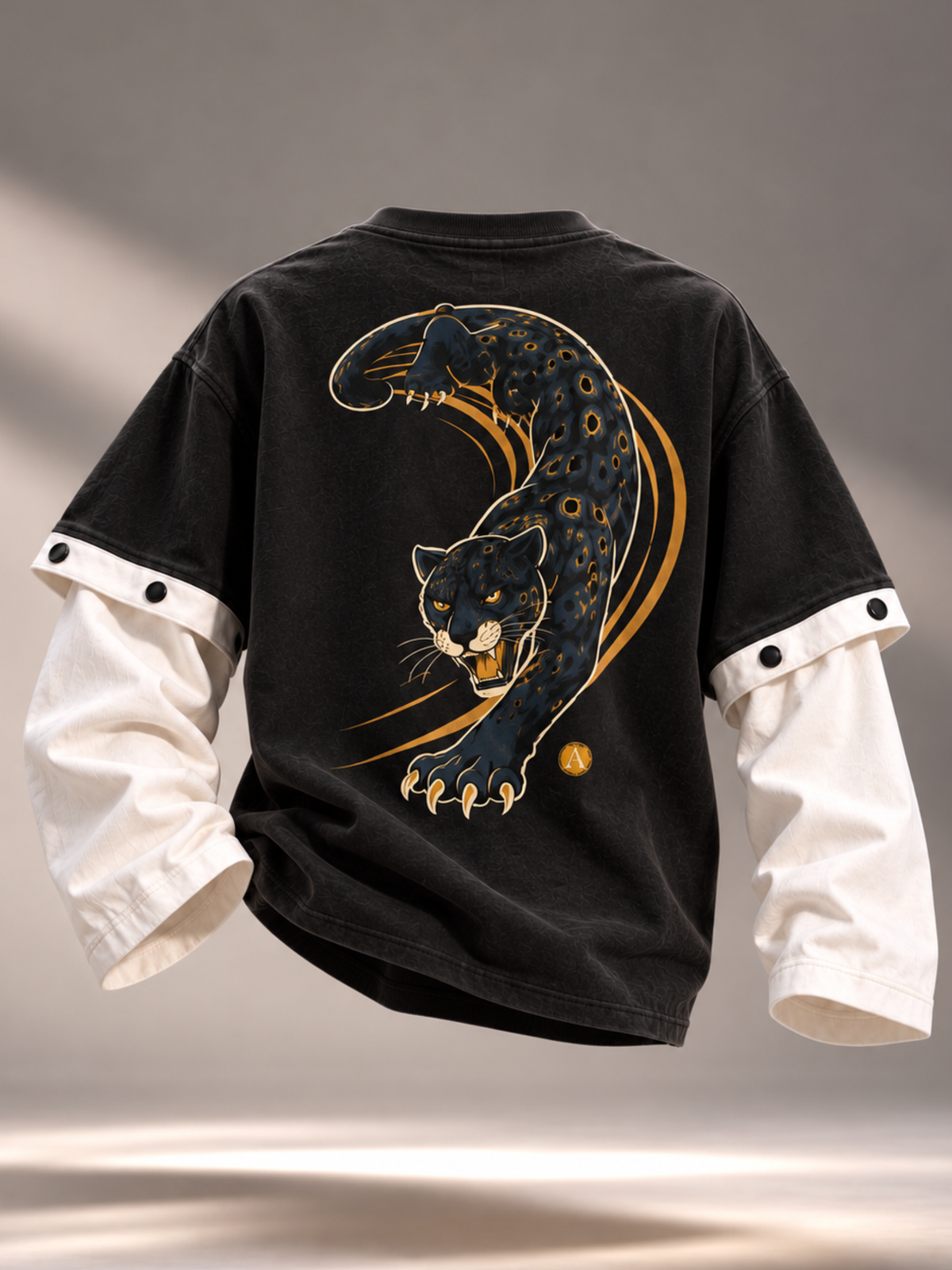Panther 2.0 Oversized Tee Detachable Sleeves Black-Men