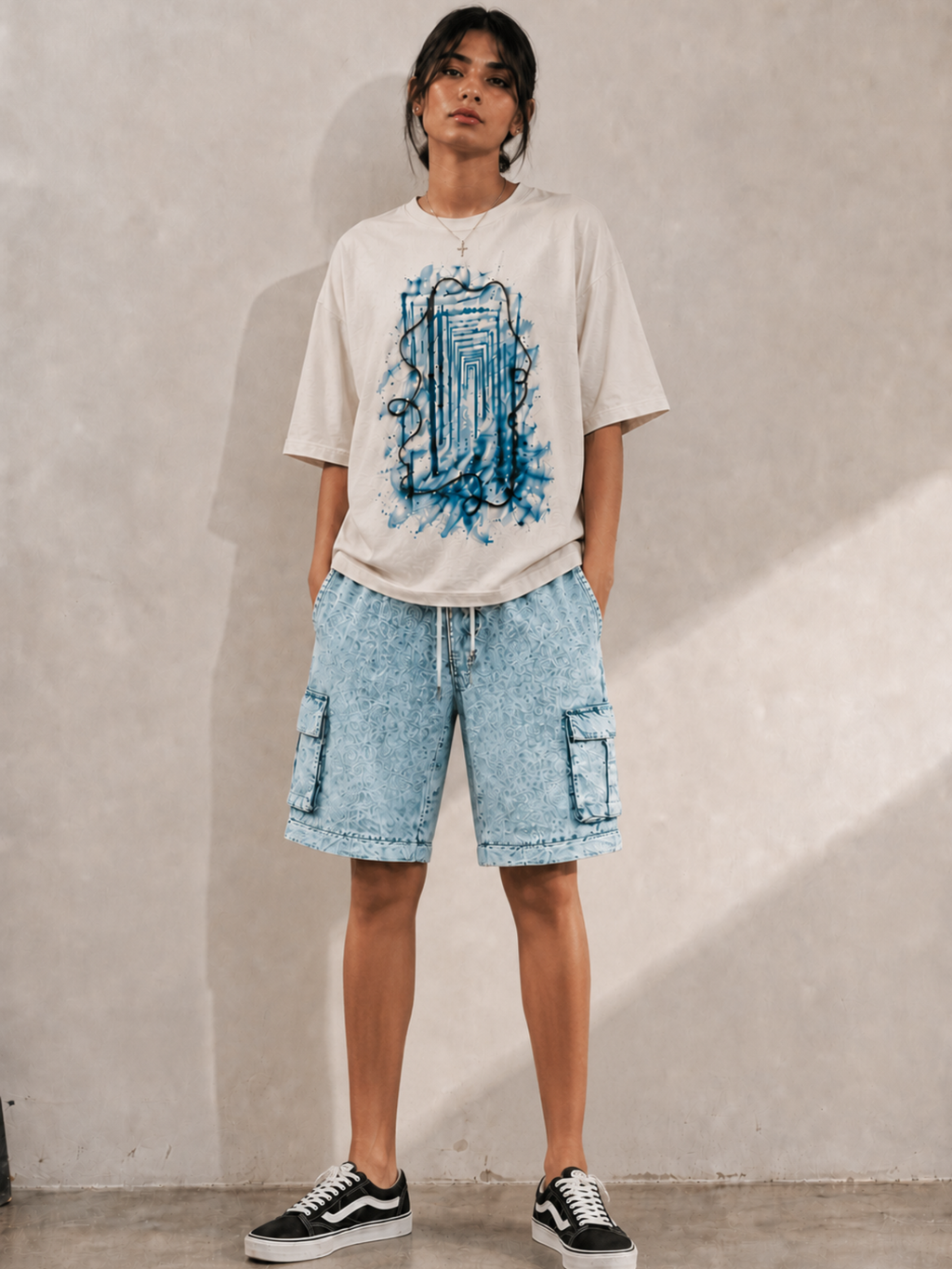 Waves Multi Functional Cargo n Shorts Blue - Women