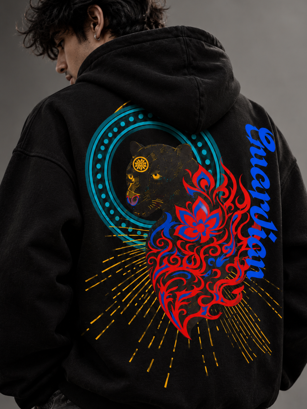 Veerya Handcrafted Hoodie Black-Men