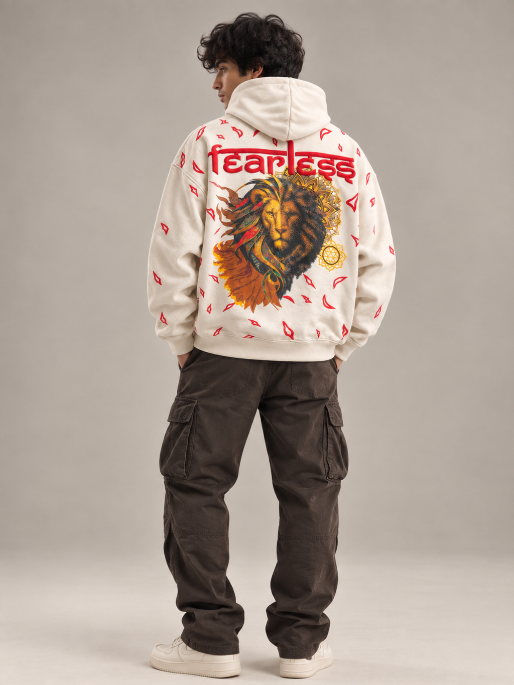 Tejas Handcrafted Hoodie White-Men