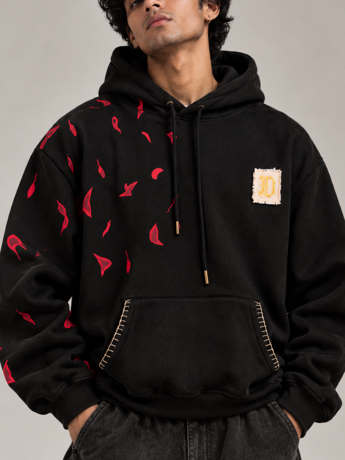 Tejas Handcrafted Hoodie Black-Men