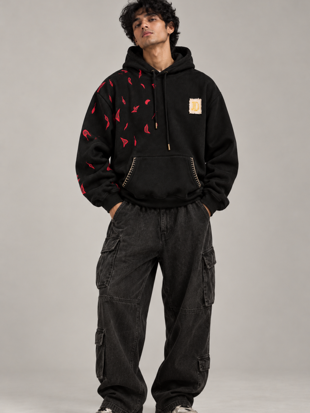Tejas Handcrafted Hoodie Black-Men