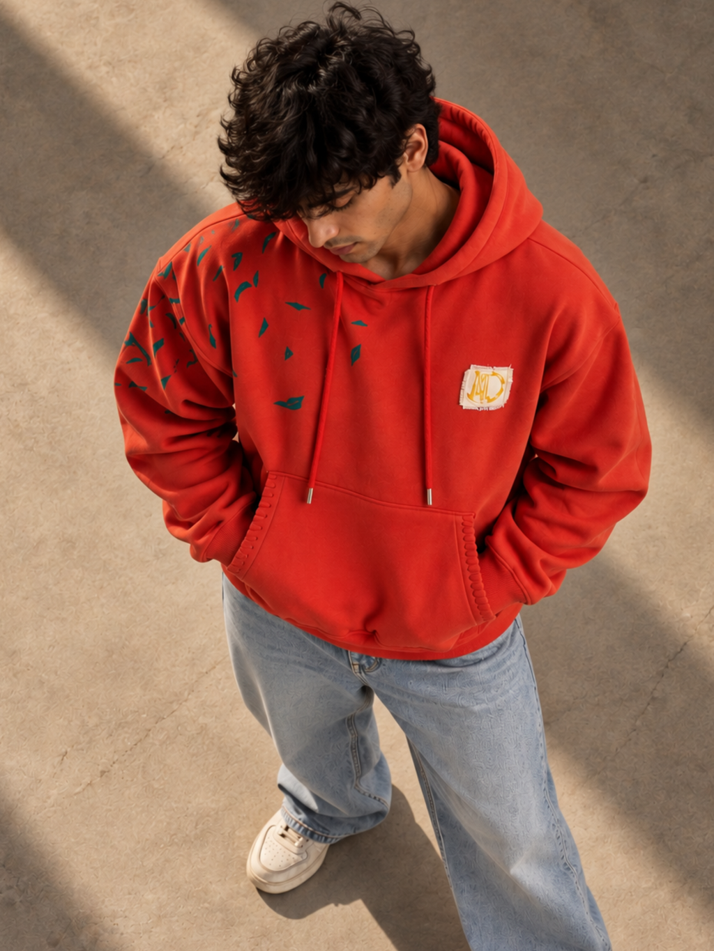Tejas Handcrafted Hoodie Rusty Red-Men