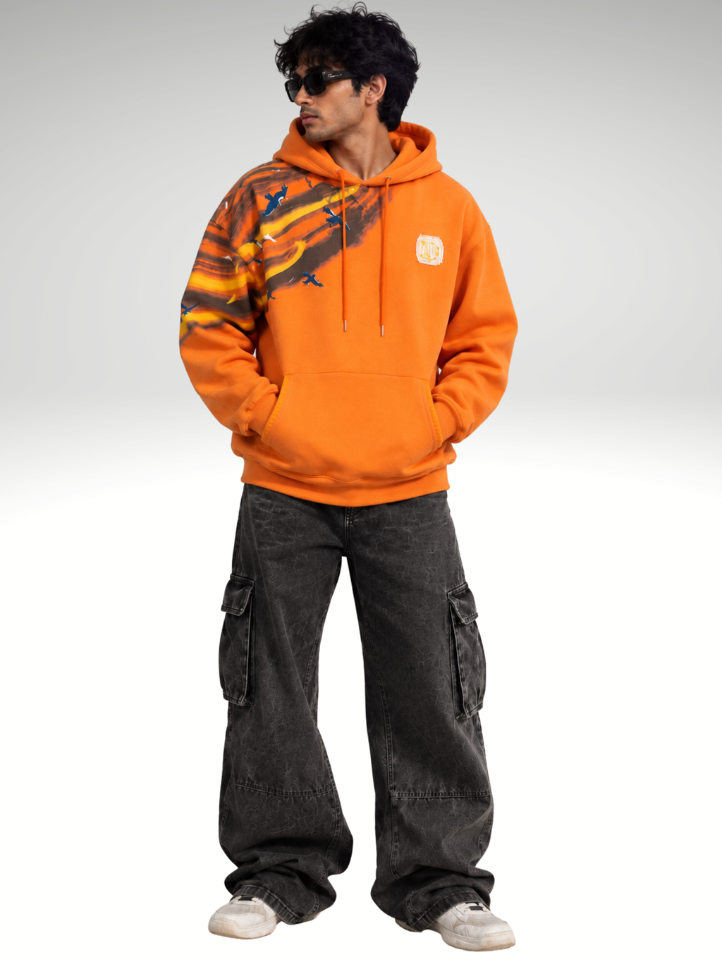 Saahas Handcrafted Hoodie Orange Melon - Men