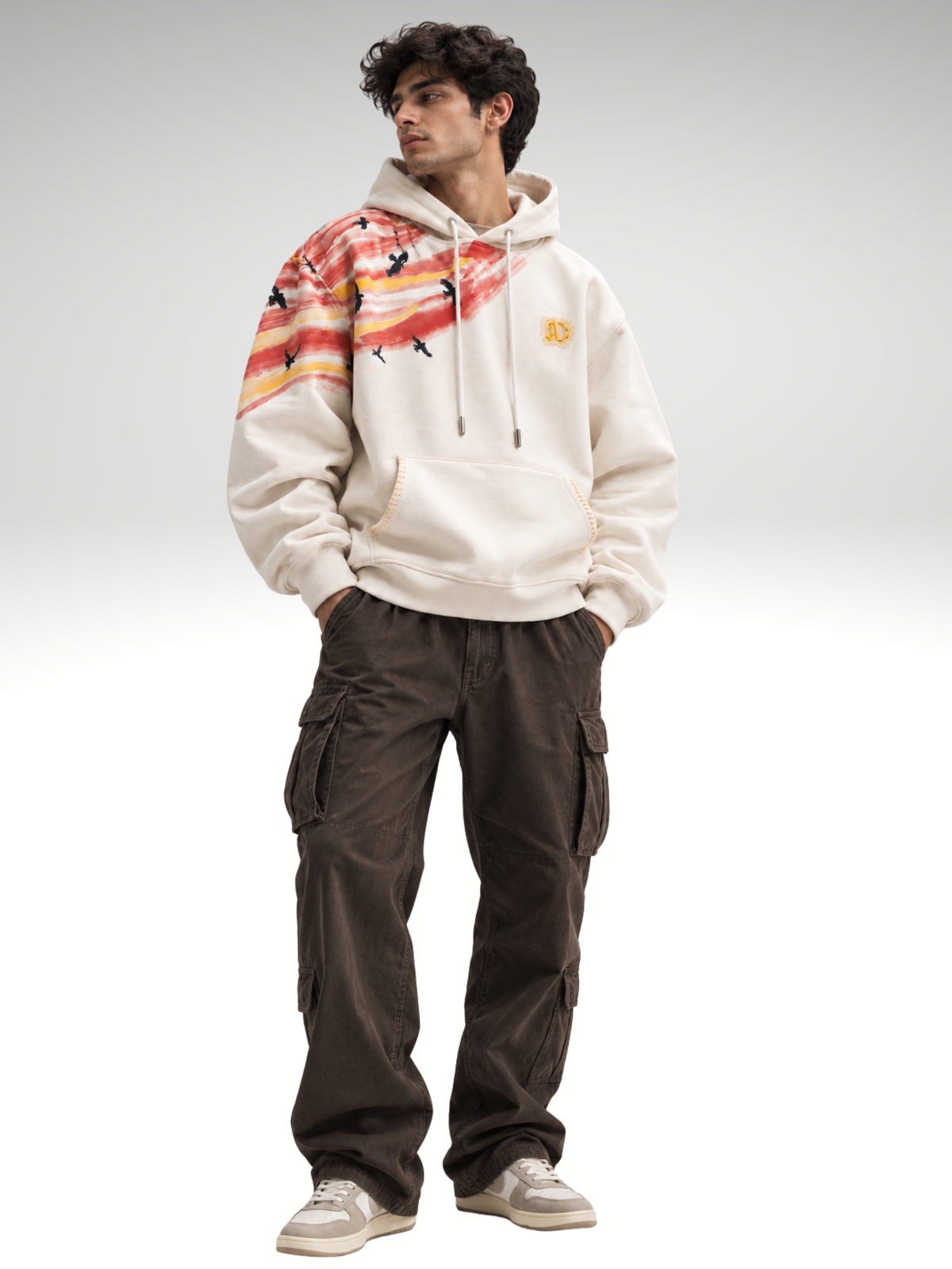Saahas Handcrafted Hoodie White - Men