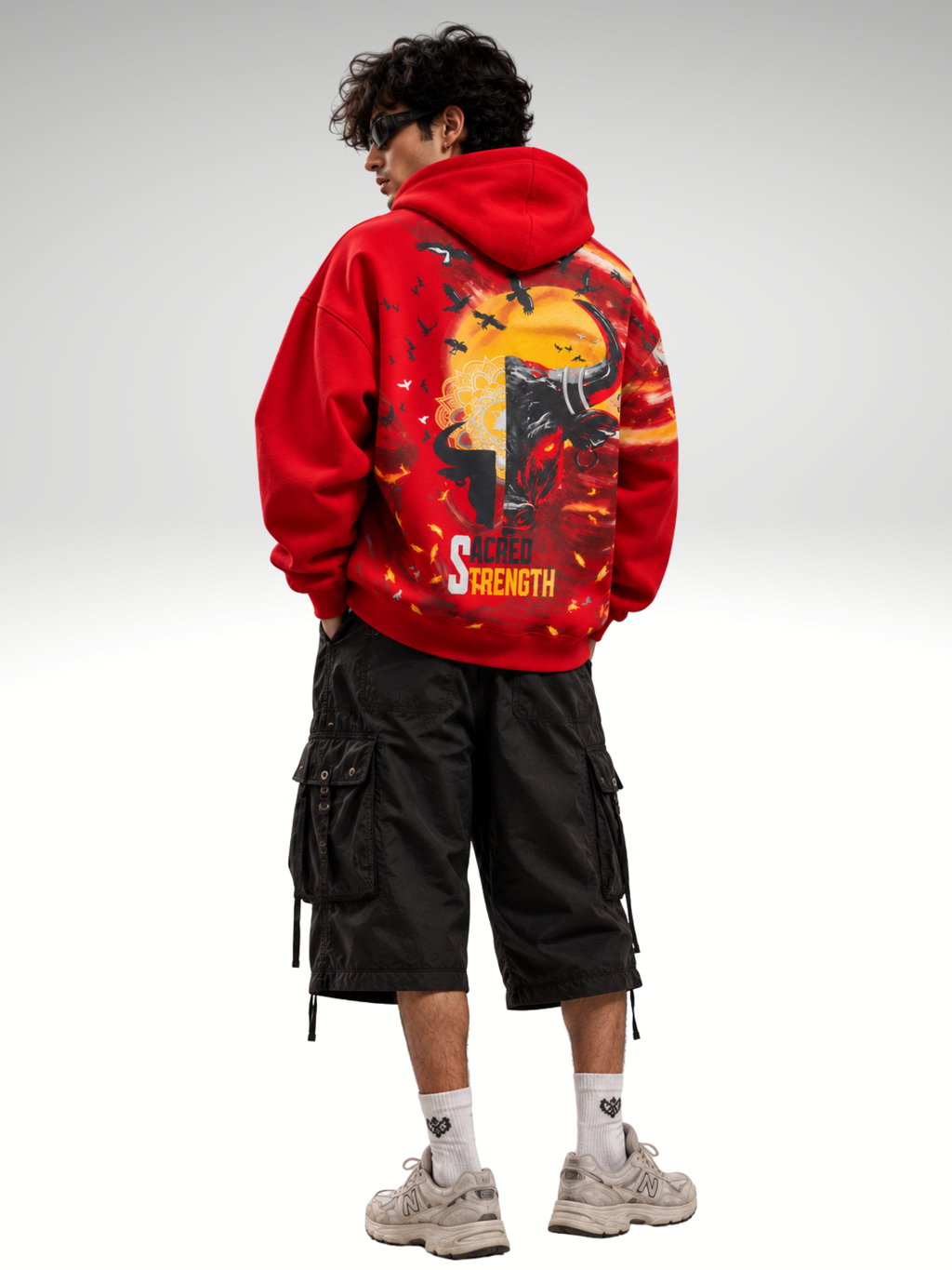 Saahas Handcrafted Hoodie Red - Men