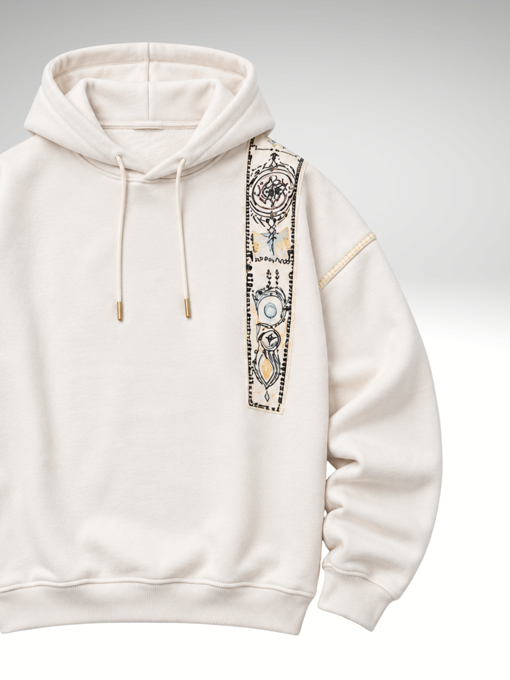 Cosmic Hoodie-Flared Stylised White Coordset - Men