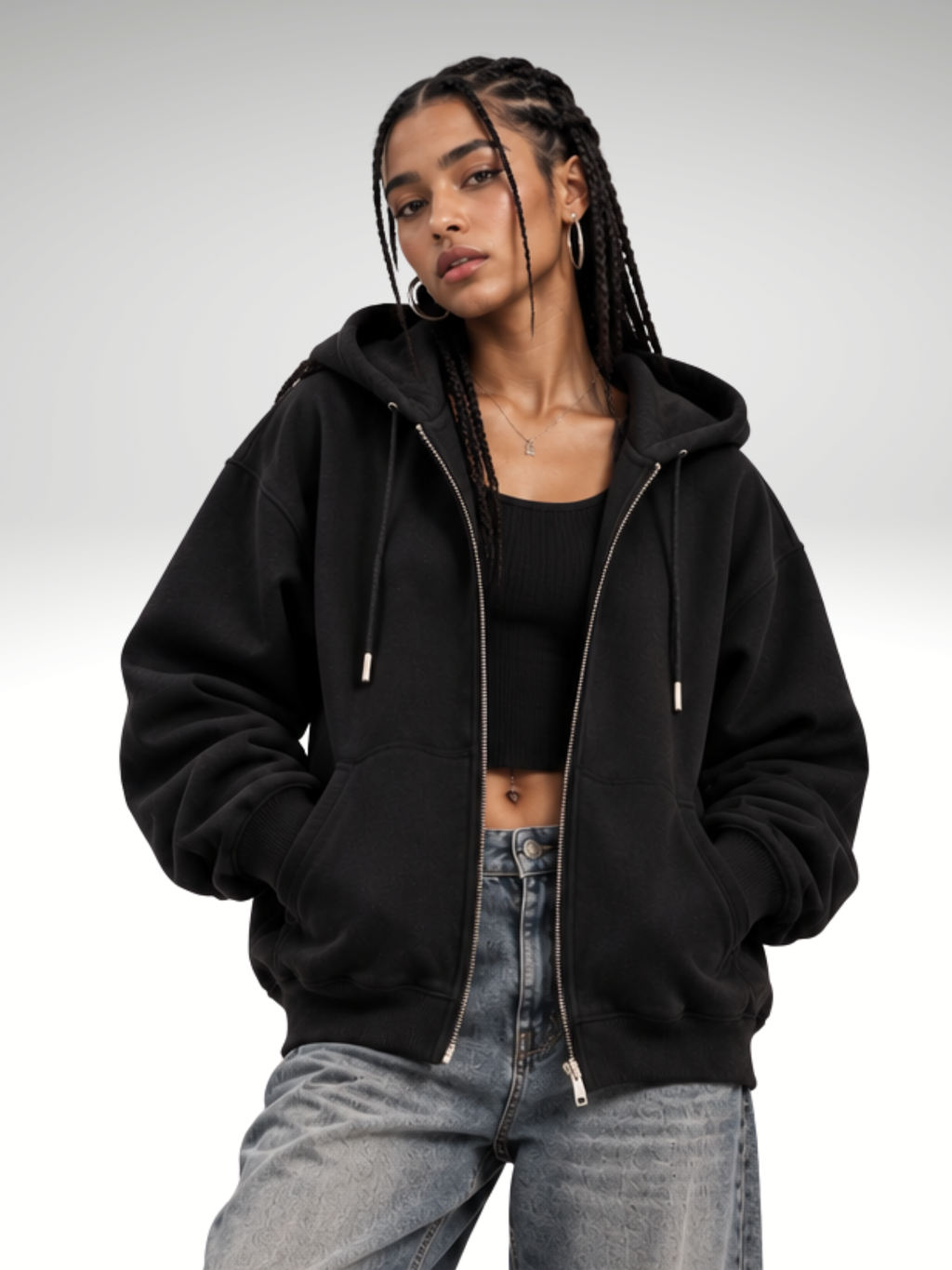 Safarnama Travel Uni BagPack Black hoodie - Women