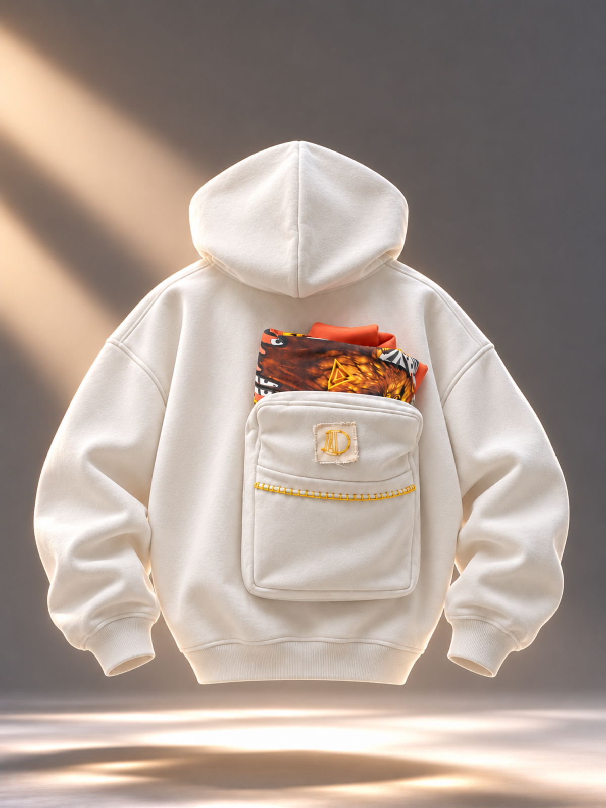 Safarnama Travel Uni BagPack White hoodie - Men