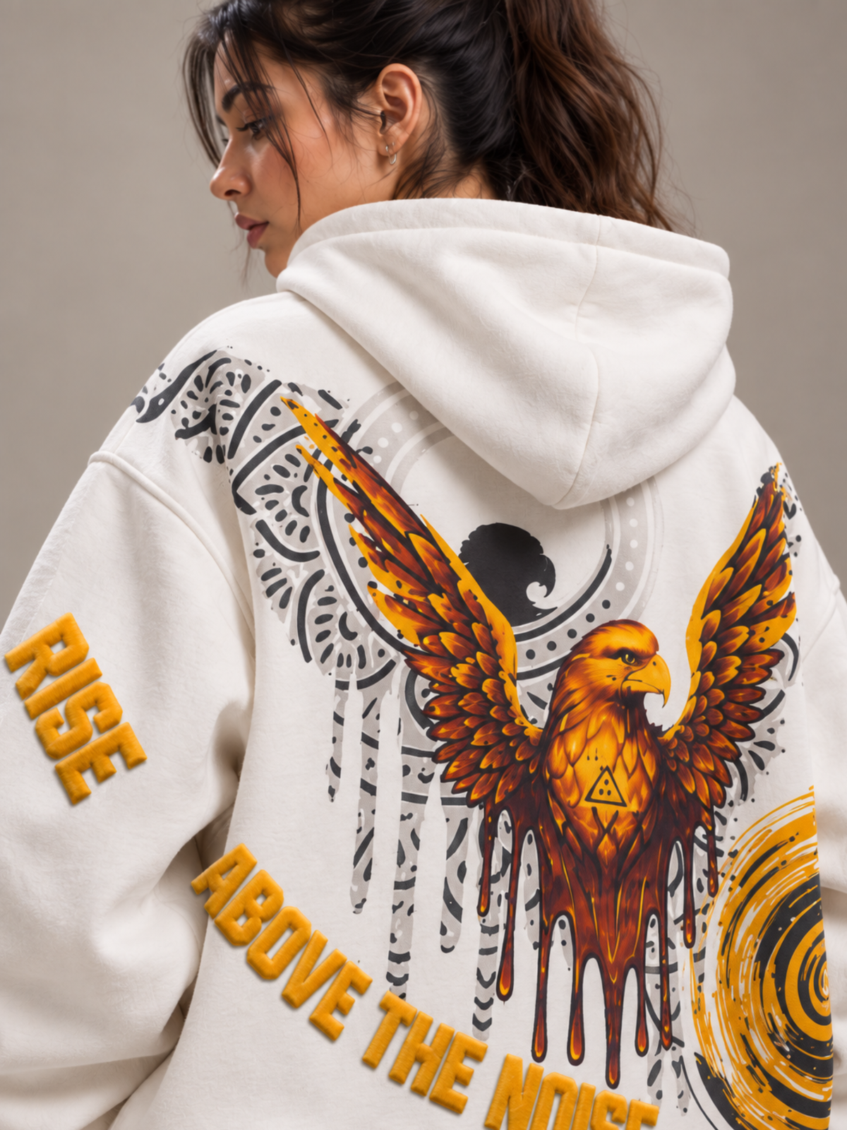 Shaurya Handcrafted Hoodie White-Women