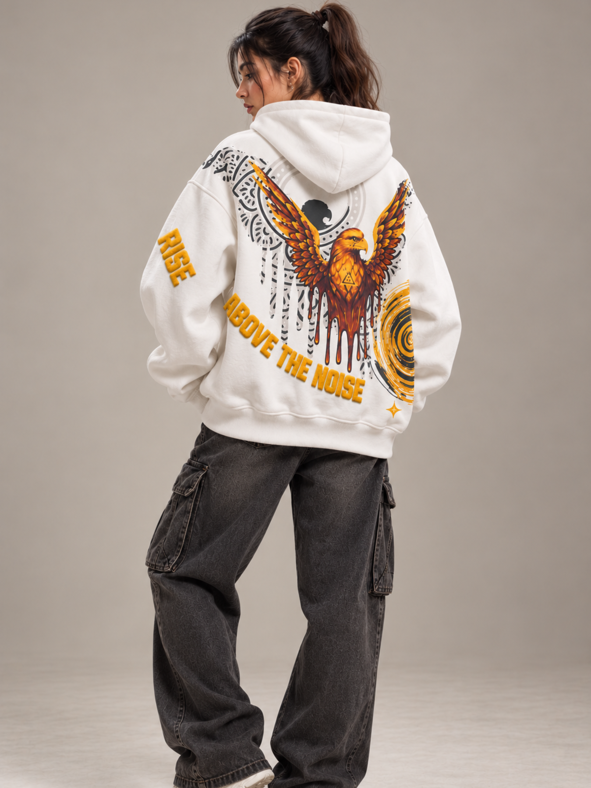 Shaurya Handcrafted Hoodie White-Women