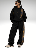 Cosmic Hoodie-Flared Stylised Black Coordset - Women