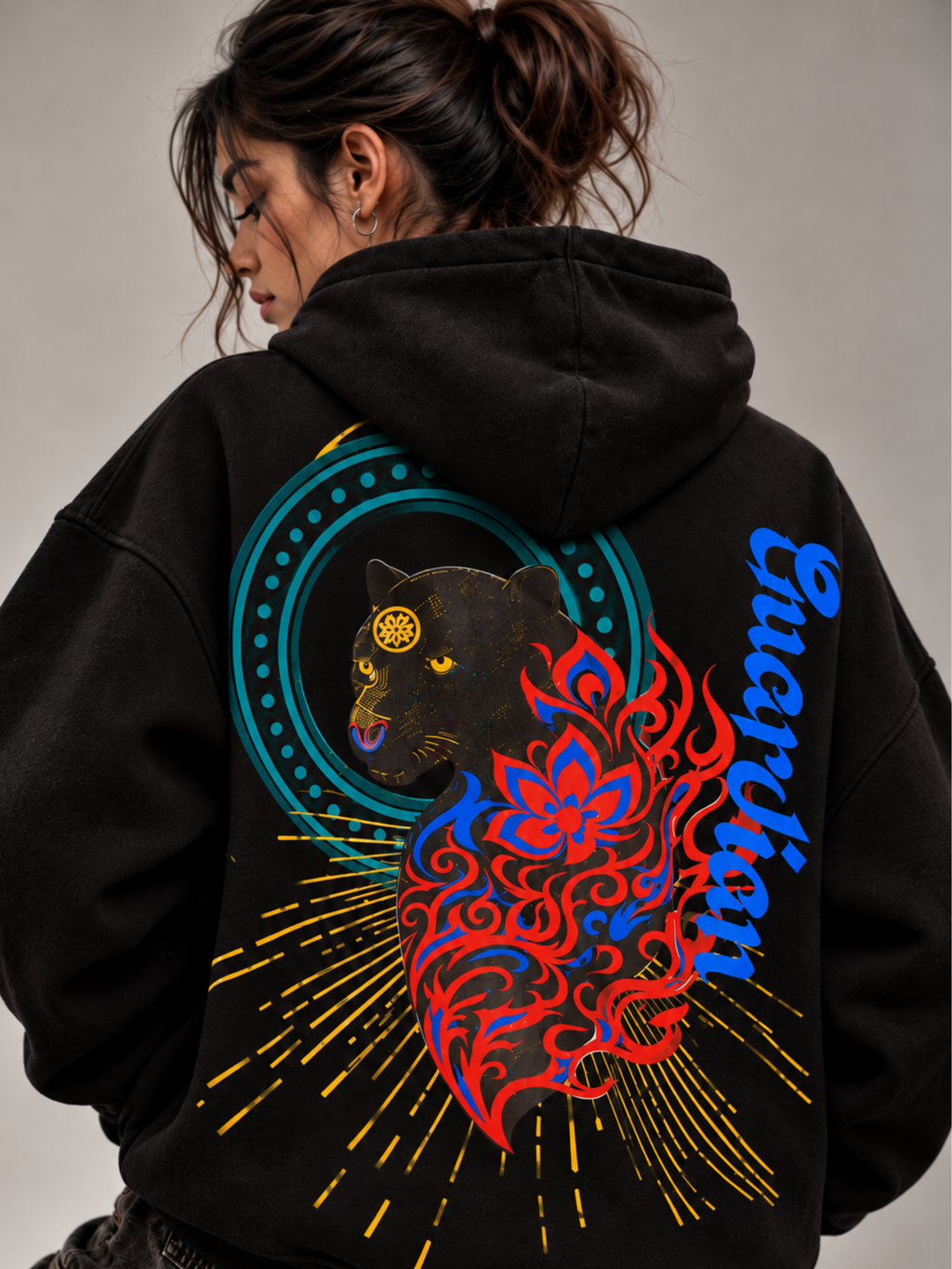 Veerya Handcrafted Hoodie Black-Women