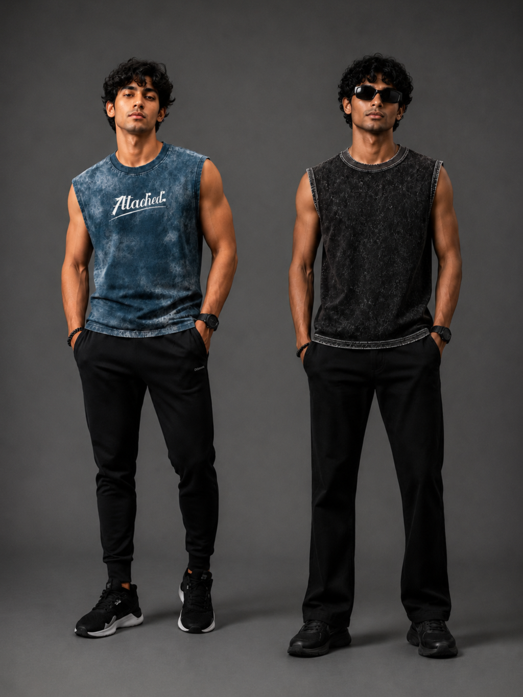 Pack Of 2 Vest FOBlue + PMBlack - Men's Combo
