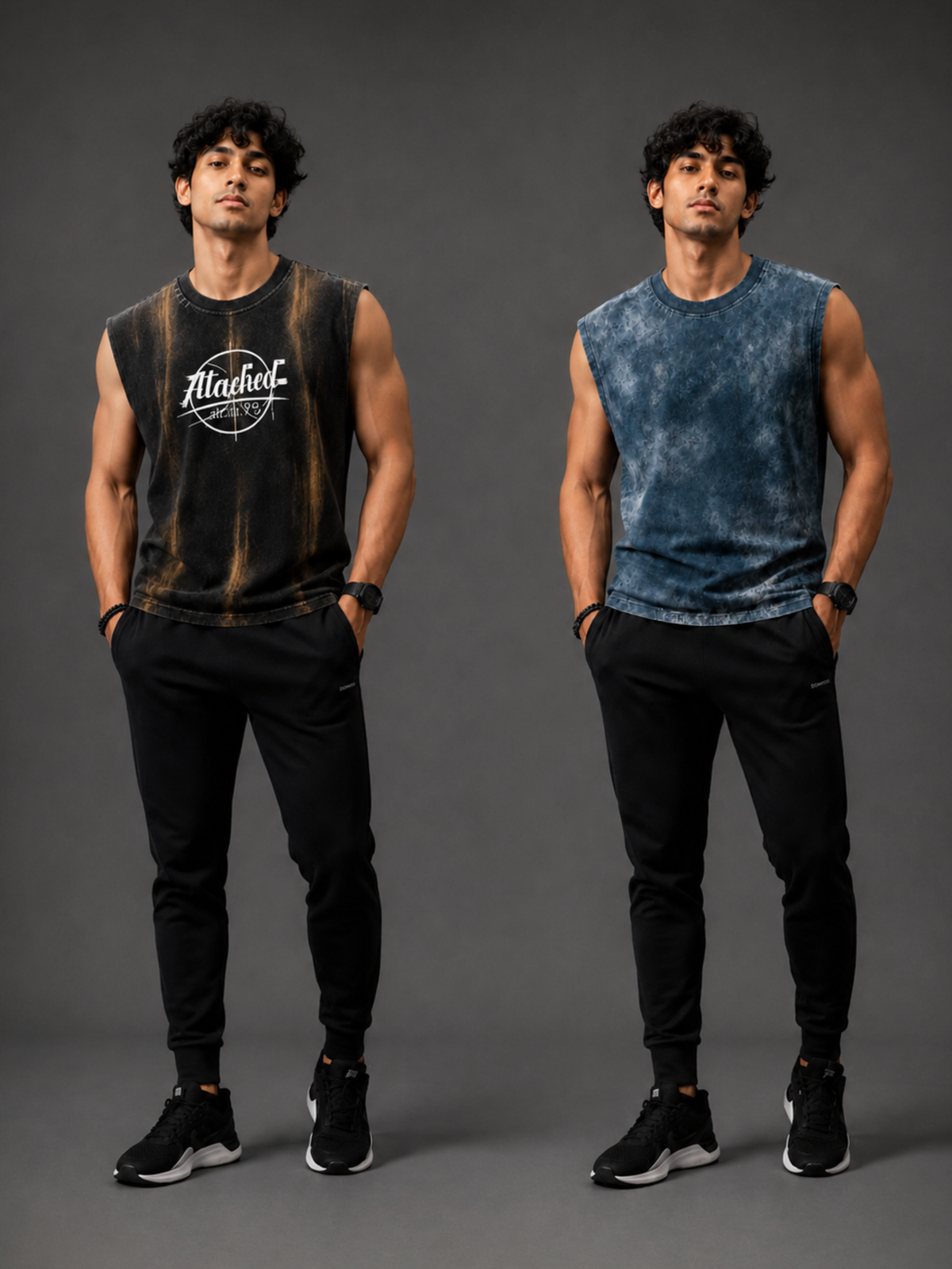 Pack Of 2 Vest ALBlack + OBlue - Men's Combo