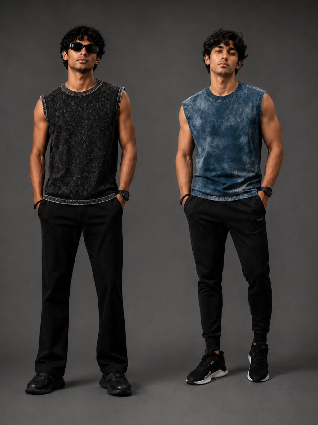 Pack Of 2 Vest PMBlack + OBlue - Men's Combo