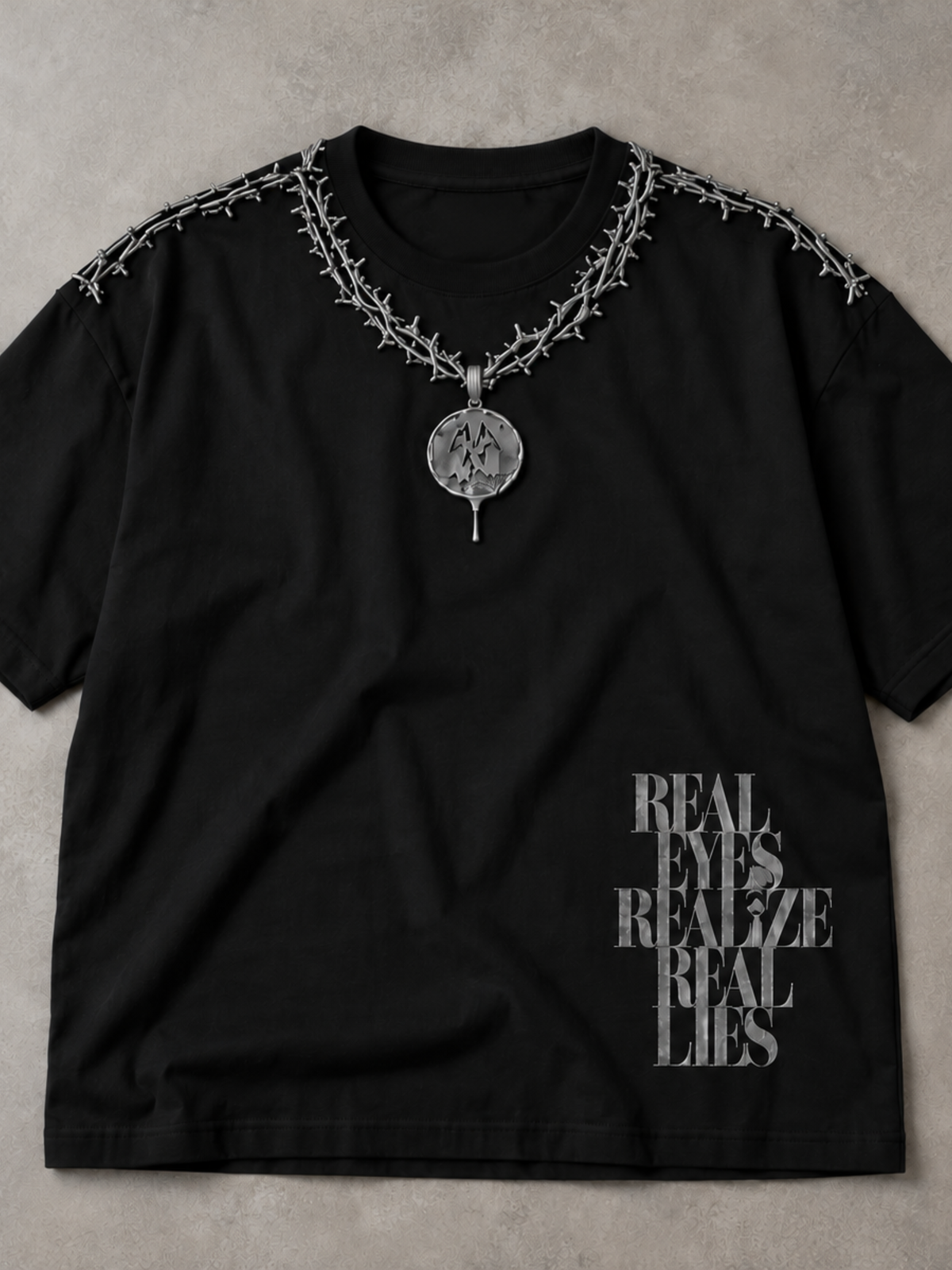 Concert Oversized Tee Detachable Sleeves Black-Men