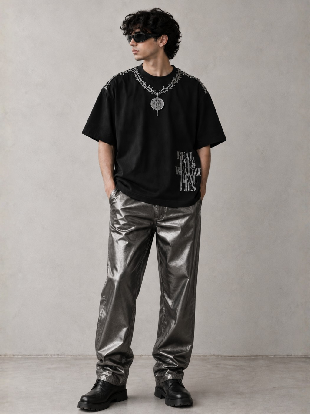 Real Lies Oversized Tee Black - Men
