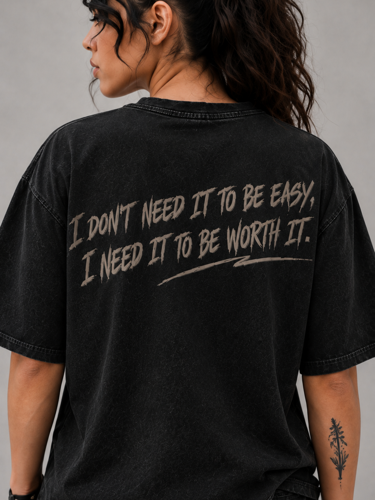 LW Mic Drop Oversized Tee Black - Women