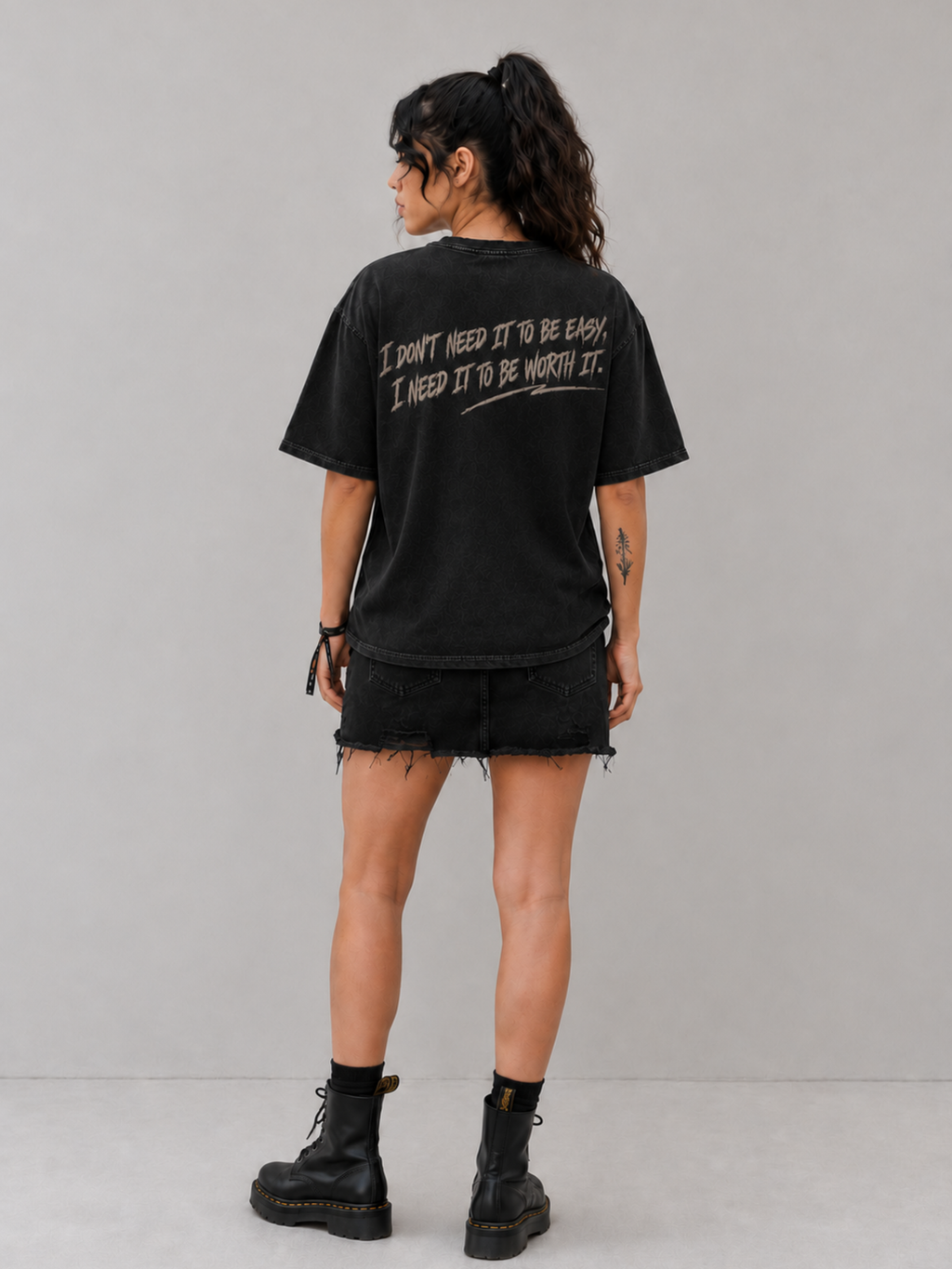 LW Mic Drop Oversized Tee Black - Women