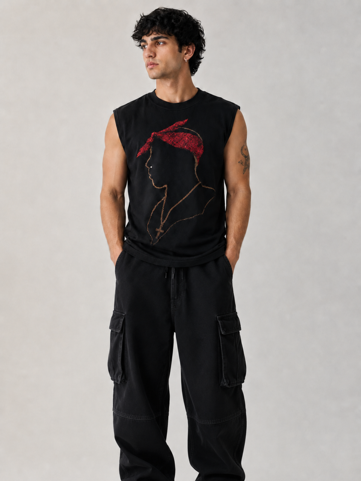 Matte Black Vest - Men