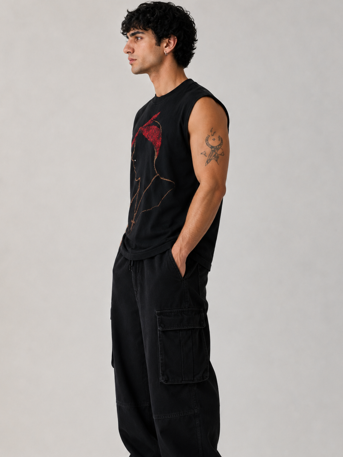 Matte Black Vest - Men