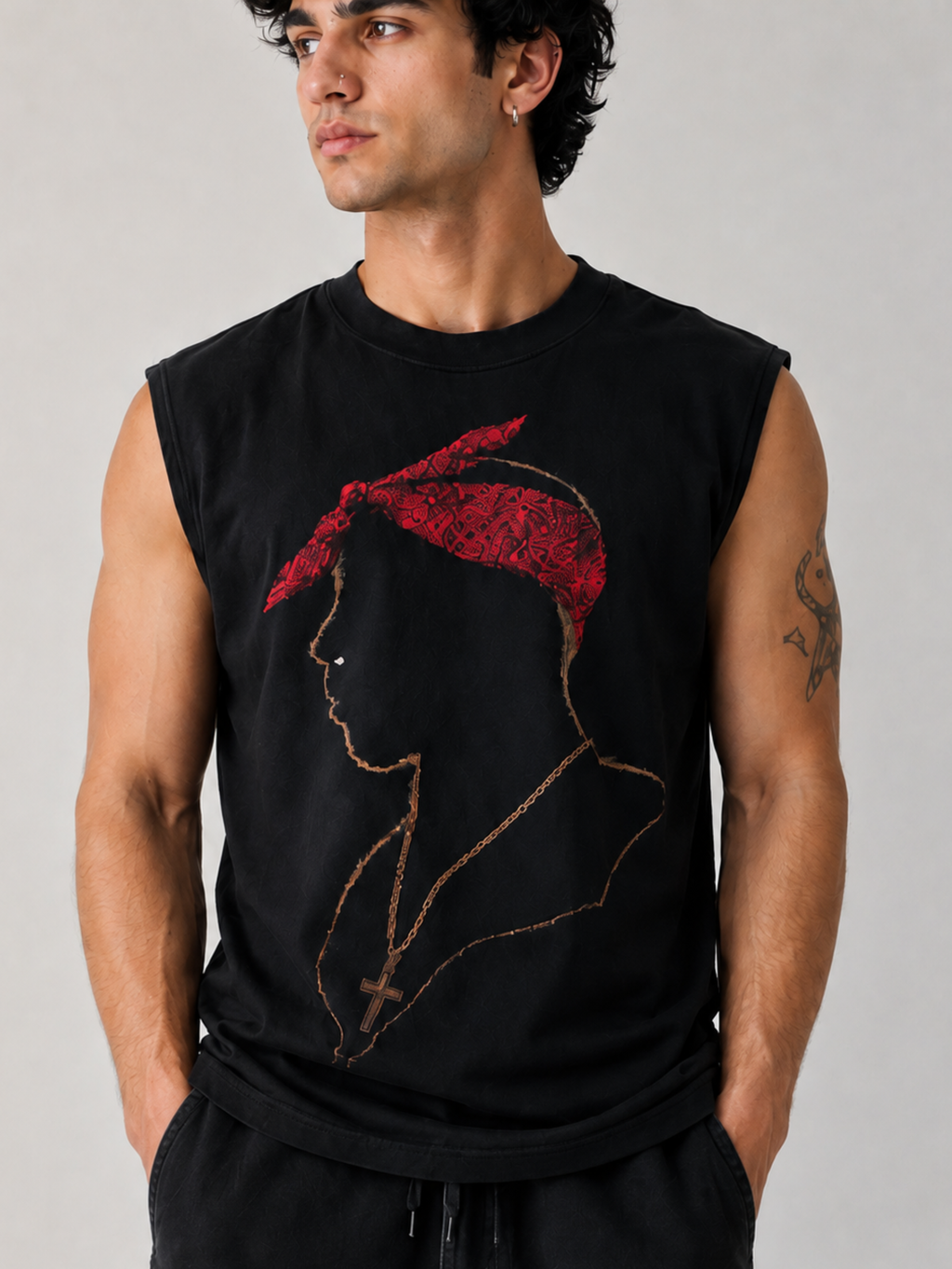 Matte Black Vest - Men