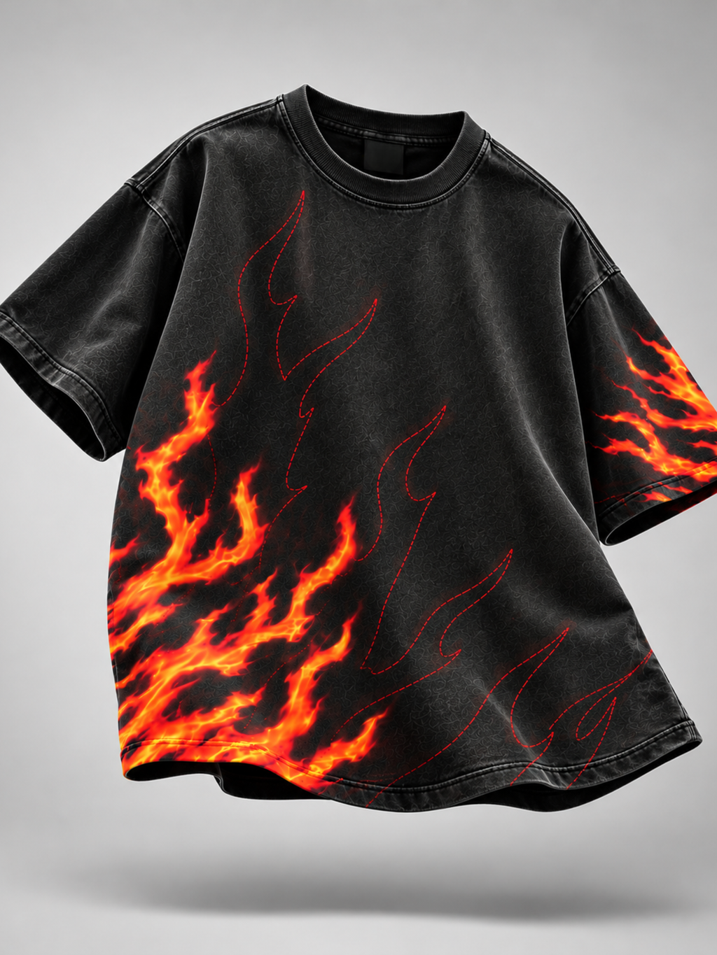 Ablaze Oversized Tee Detachable sleeves Black-Women