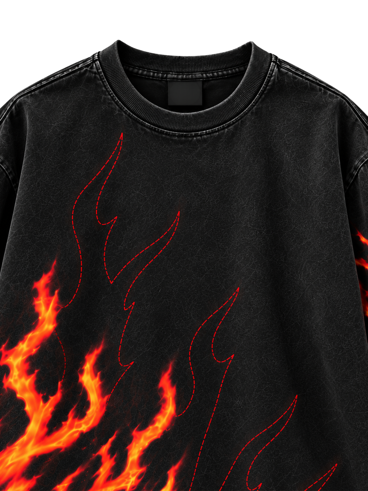 Ablaze Oversized Tee Detachable sleeves Black-Women