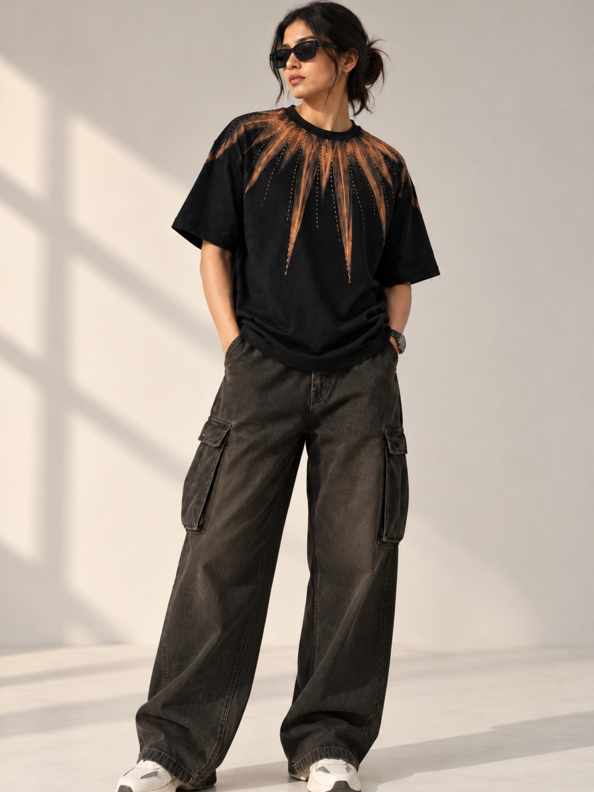Inferno Bloom Oversized Tee - Women