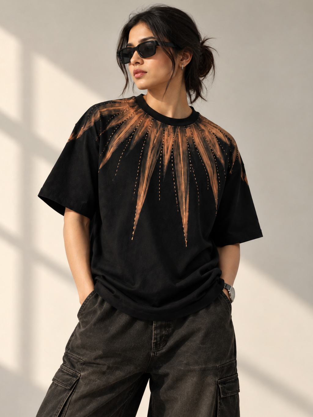 Inferno 2.0 Oversized Tee Detachable Sleeves Black-Women