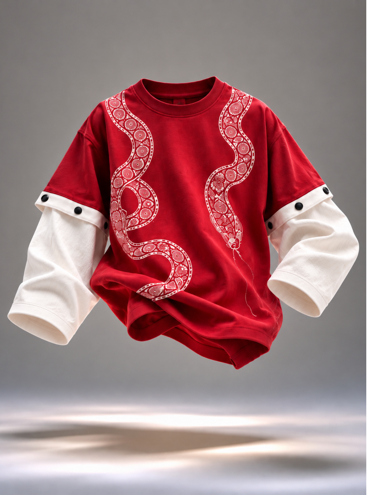 Naga 2.0 Oversized Tee Detachable Sleeves Red-Women