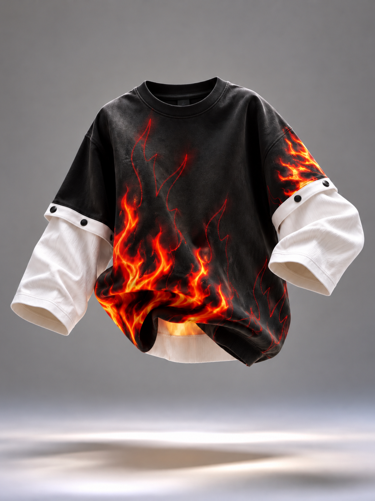 Ablaze Oversized Tee Detachable Sleeves Black-Men