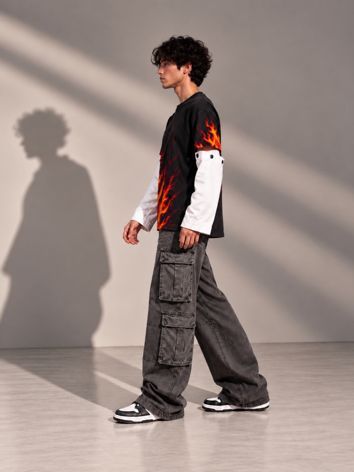 Ablaze Oversized Tee Detachable Sleeves Black-Men
